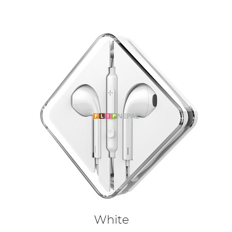 Hoco M55 Memory Control Earphones With Mic ( White  )