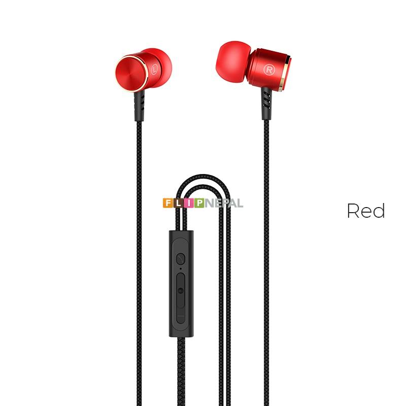Hoco M42 Ice Rhyme Control Earphone With Mic ( Red )