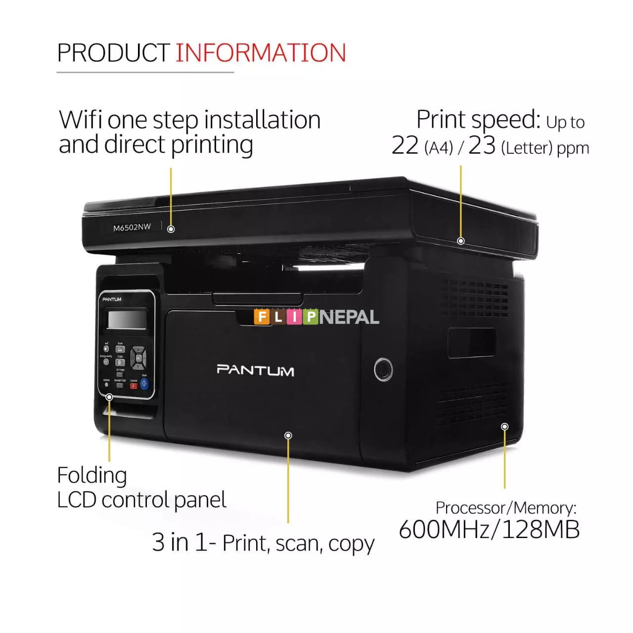 Pantum M6502NW Print/Copy/Scan Multifunction Monochrome Laser Printer