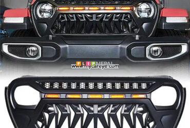 Jeep Wrangler JK JL Front Grill Bumper upper grill LED Light